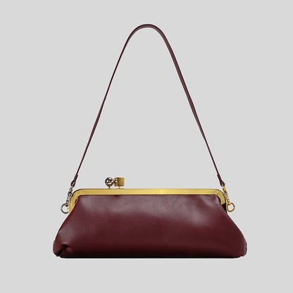 Fashion Long Clutch Bag for Women Luxury Designer Kiss Lock Women Shoulder Bags Elegant Party Purses Trend Underarm Bag 2025