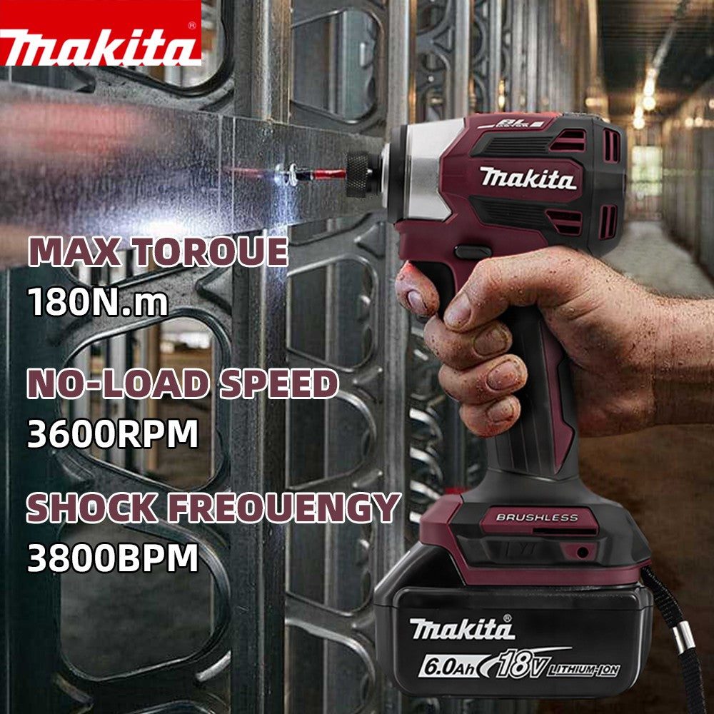 Furadeira/Parafusadeira de impacto Makita DTD173 18V, sem escova, ferramenta elétrica para melhorias domésticas e projetos DIY, 180Nm, furadeira elétrica para madeira/parafuso/modo T