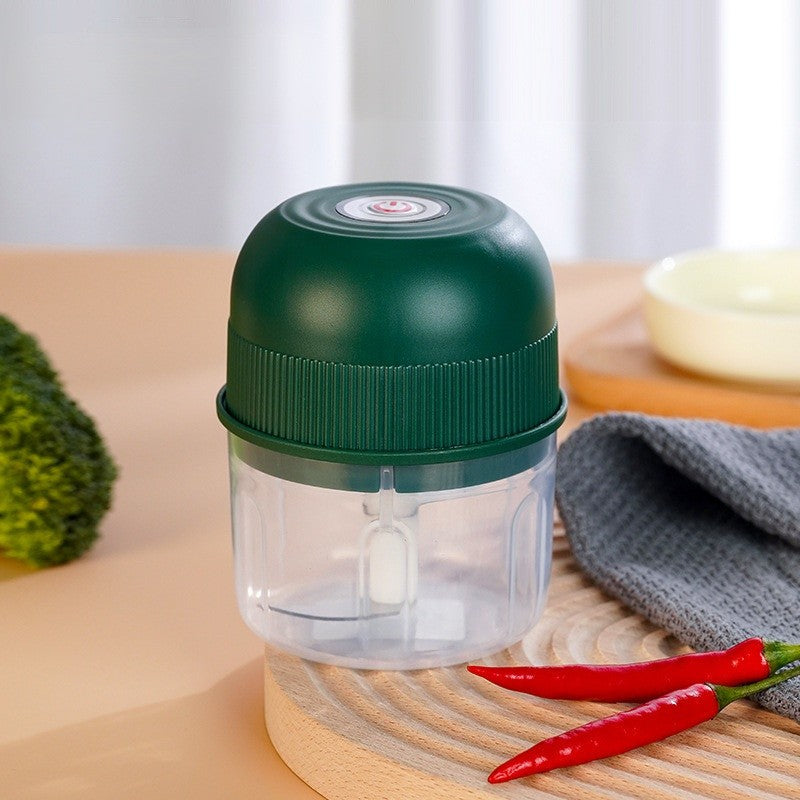 Mini processador elétrico portátil USB de 260ml para alho, triturador de alho com 2 lâminas, moedor de carne elétrico, picador de vegetais pequeno utensílio de cozinha