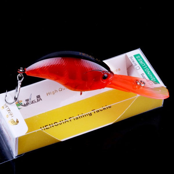 HENGJIA 13G 9CM Iscas de Pesca Rock Crank Bait Crankbait Minnow Baixo Anzóis Triplos Isca Dura Wobbler Língua Longa e Grande
