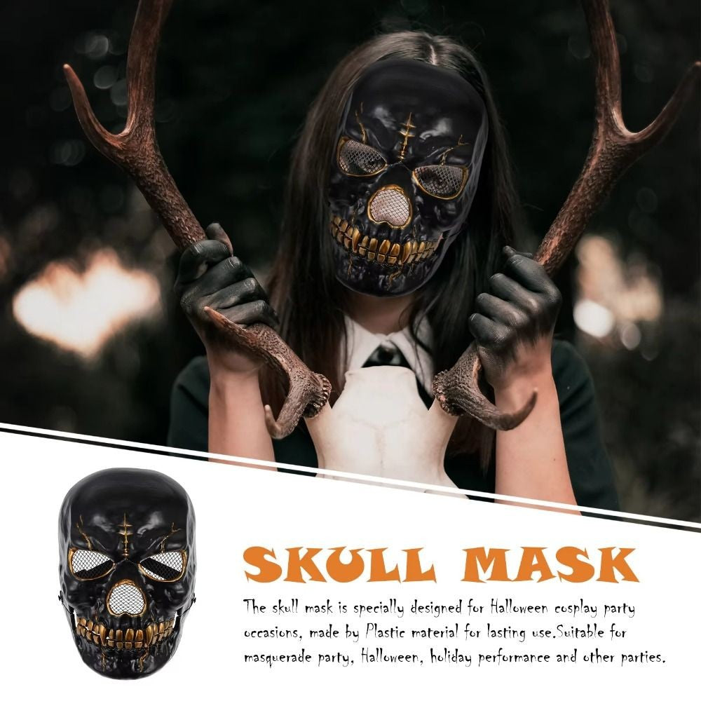 Bloody Effect Moving Mouth Skull Mask Realistic Full Face Halloween Skull Masks Funny Spooky Scary Skull Headgear for Women Men