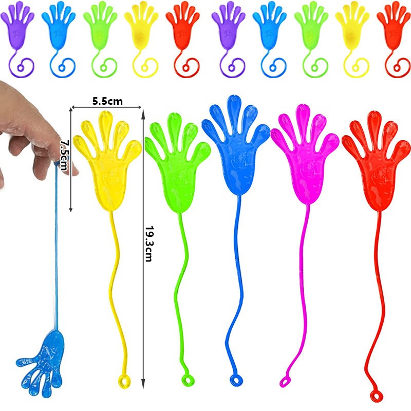 5-50Pcs Funny Sticky Hands toy Palm Elastic Sticky Squishy Slap Palm Toy Novelty Gifts Party Favors Supplies Stress Relief