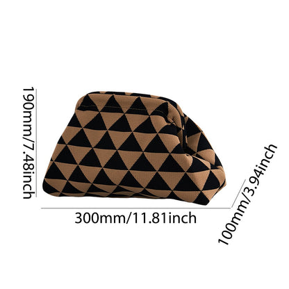 Ladies Crochet Clutch Purses Contrast Color Beach Bags Summer Woven Bags Women's Knitted Dumpling Bag Female Chic Colorblock Bag