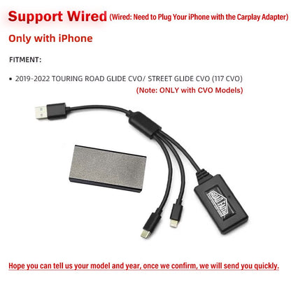 Adaptador sem fio Road Faith para Carplay de motocicleta Harley 2023-up 121CVO 2019-2022 117CVO Touring Street/Road Glide para iPhone