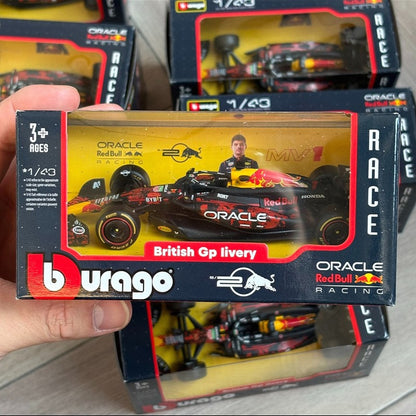 New In Stock Bburago 1:43 Red Bull Rb20 British Gp F1 Alloy Miniature Diecast Model Blood Red Bull Car Model Toys Kids Gift