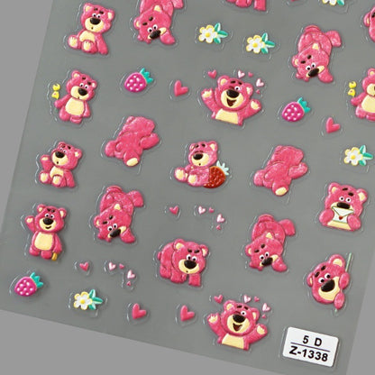 Adesivo de Arte para Unhas Disney Toy Story em Relevo 5D Desenho de Alienígena Lotso Decoração de Unhas Decalques Autoadesivos para Unhas DIY Decalque de Manicure
