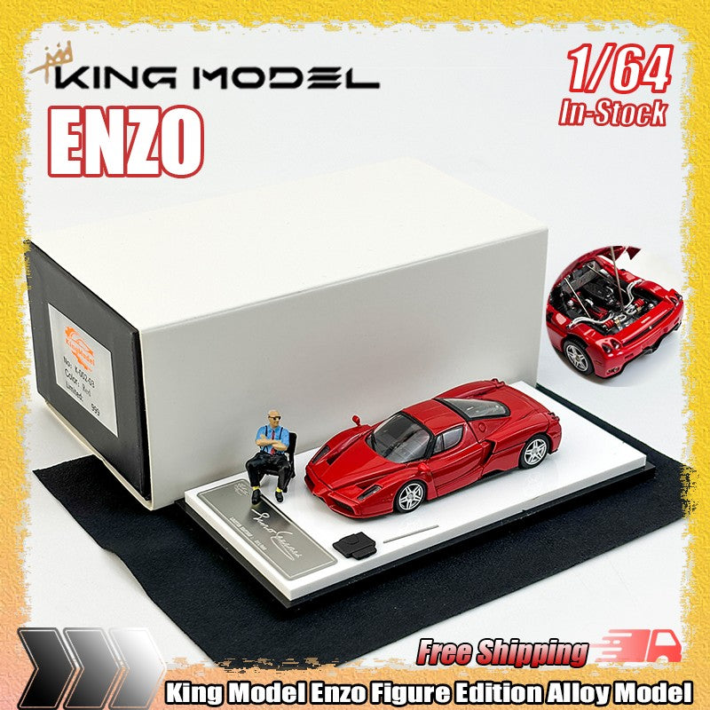 Rei Modelo 1:64 Edição Enzo Figura Simulação Liga Abre-Tampa Miniatura Die-Cast Carro Modelo Personalizado Brinquedos Presente Ornamento Colecionável