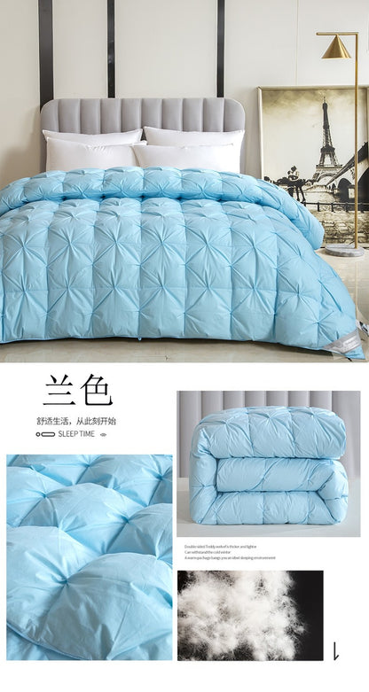 100% white goose down comforter, high-quality five-star hotel twisted flower comforter, pure cotton winter thick comforter