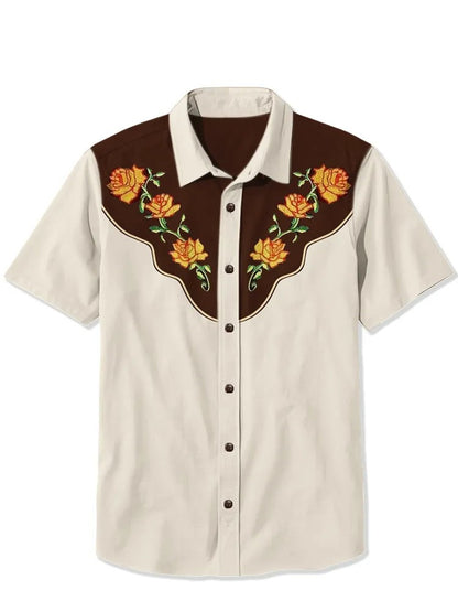 2025 Men's Casual Button Short Sleeve Shirt Mythical Medusa Snake Demon Pattern Comfortable And Breathable Summer Fashion Top