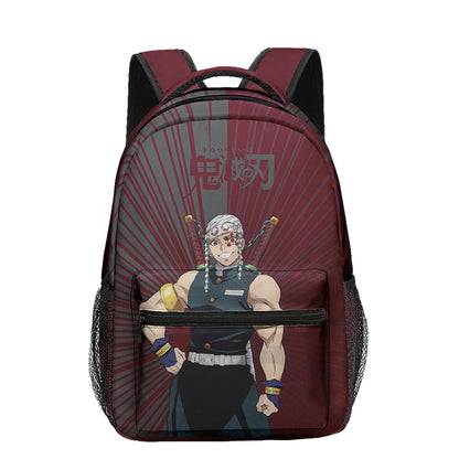 Anime Demon Slayer Tanjiro Nezuko 3D Printed Backpack for College Students Large School Bag 15 Inch Laptop Bag Middle School