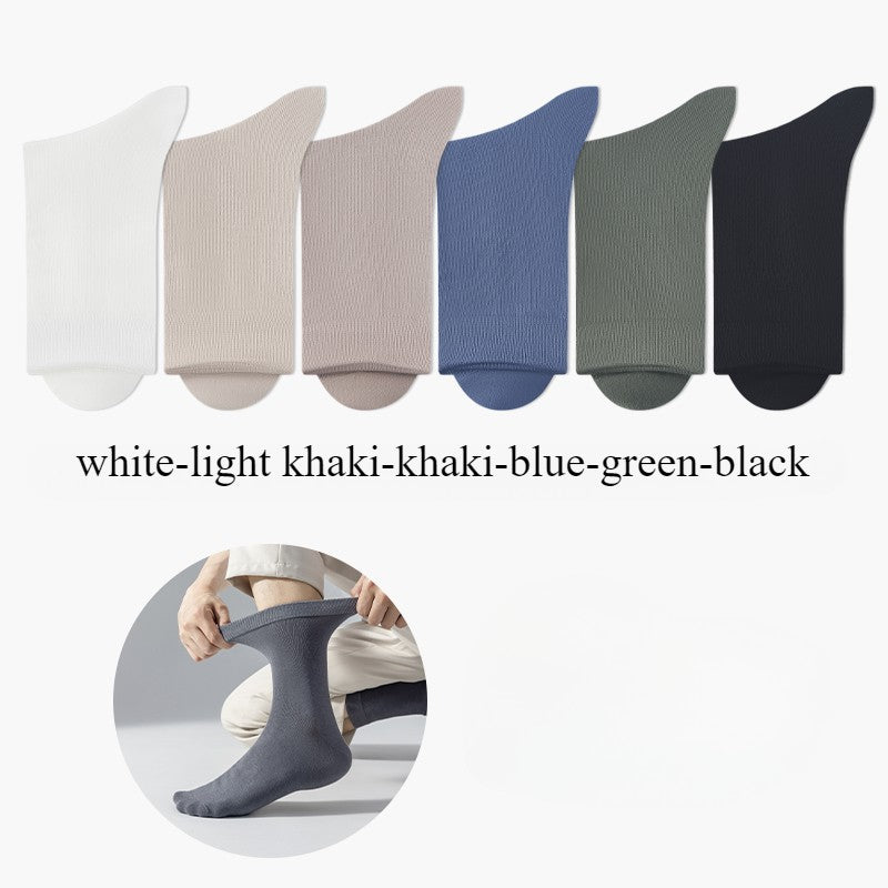 6 Pairs EUR44-50 Plus Size Men Socks High Quality Cotton Socks Breathable Mid Tube Sports Business Socks Black White