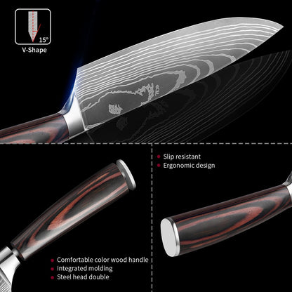 Conjunto de facas de cozinha japonesas 15 peças de chef profissional ultra afiadas para corte muito rápido com suporte tesoura afiador