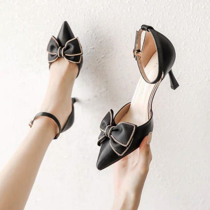 Salto Médio Sapatos Femininos Tendência Bico Fino Borboleta Stiletto Elegante Vestido Casamentos Festa de Noiva Branco Grife