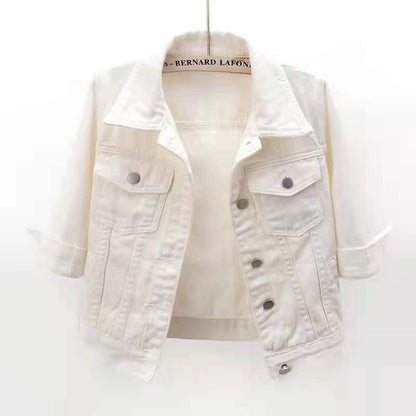 Women Denim Jacket Spring Autumn Short Coat Pink Jean Jackets Casual Tops Purple Yellow Purple Blue Loose Tops Lady Outerwear