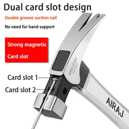 AIRAJ Martelo de Unha Curto/Longo Duplo Aço Carbono Alto Doméstico Durável Antiderrapante Ferramenta Manual de Grau Industrial