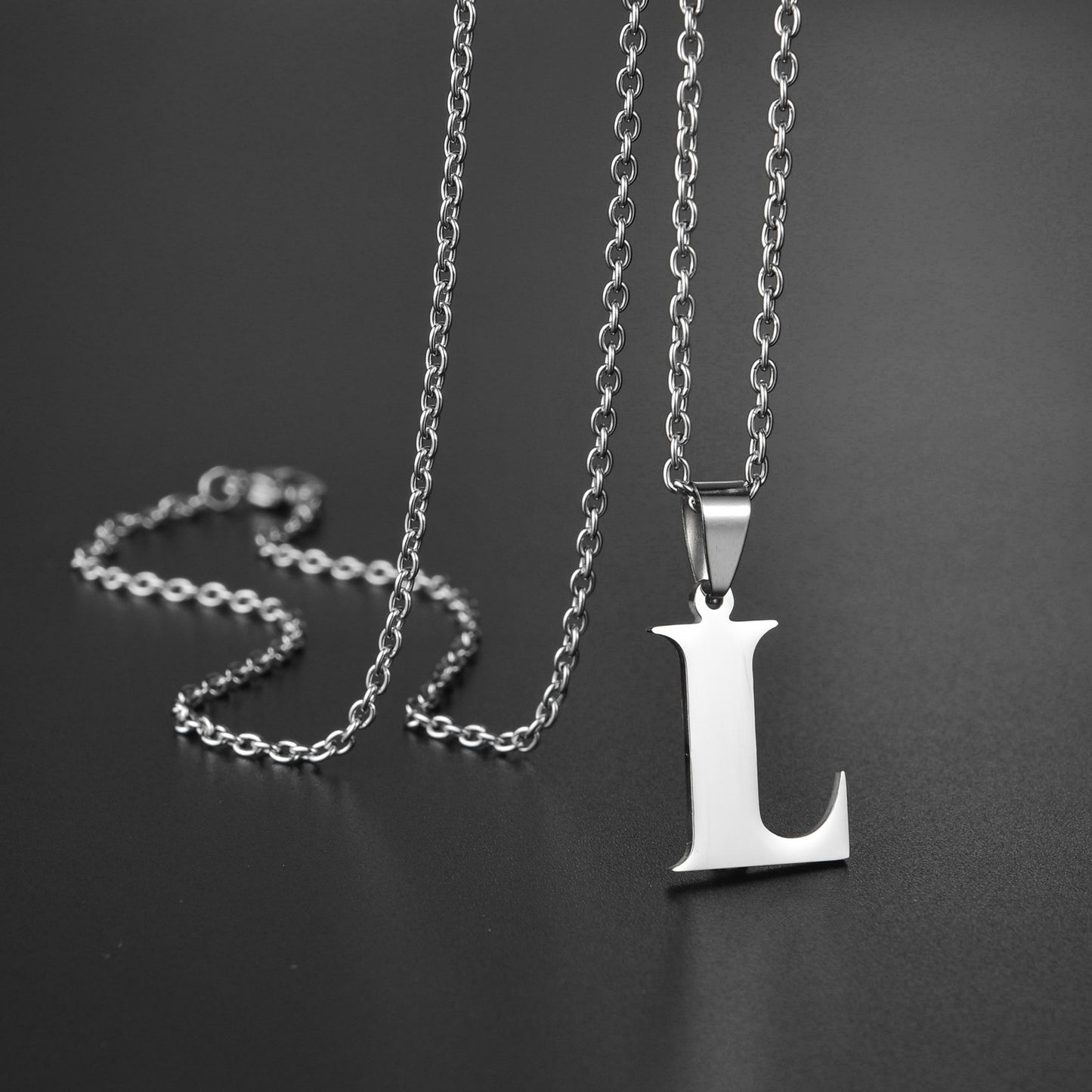 Colar de Aço Inoxidável com Pingente de Nome Letras A-Z do Alfabeto, Colares Minimalistas Iniciais para Homens e Mulheres, Presentes de Moda no Atacado