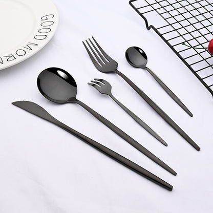 6Set/30Pcs Pink Silver Dinnerware Set Stainless Steel Knife Ckae Fork Spoon Cutlery Set Tableware Silverware Set Dropshipping
