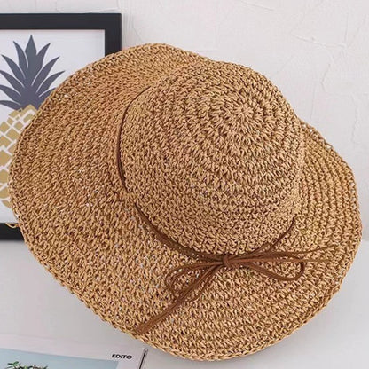 Summer Beach Korean Straw Hat for Women Visor Bucket Hat Hand Weaving Panama Girl Fishing Chapeau Sun Hats for Women