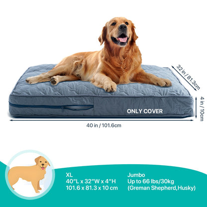 1 capa de cama ortopédica para cães grandes, capa lavável para cama de cão em espuma, colchonete para animais de estimação com acolchoamento multiagulha, capa para cama de caixa para cães