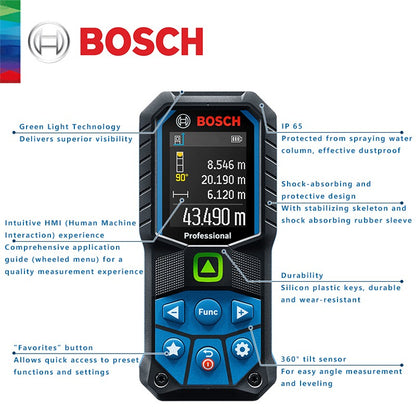 Bosch Professional Medidor de Distância a Laser Luz Verde 50M Ergonômico GLM 50-23G Sem Bluetooth GLM50-27CG Com Bluetooth