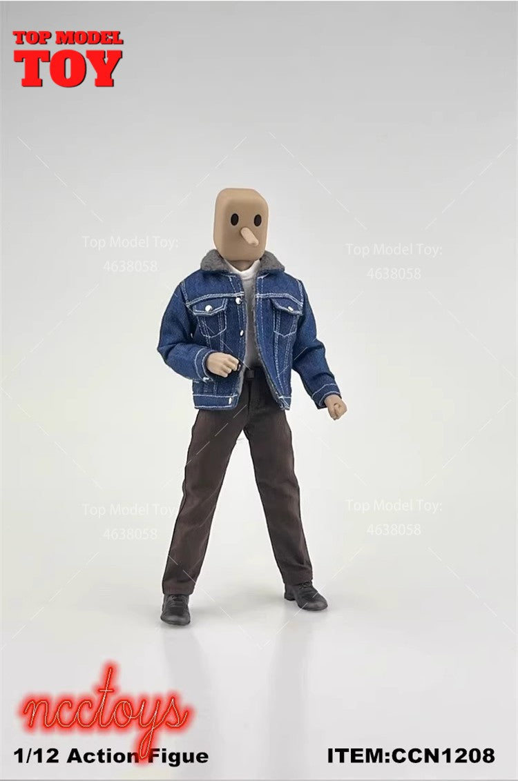 CCN1205 CCN1208 1/12 Fashion Lamb Down Denim Jacket Casual Pants Clothes Accessory for 6" Male Soldier Action Figure Body