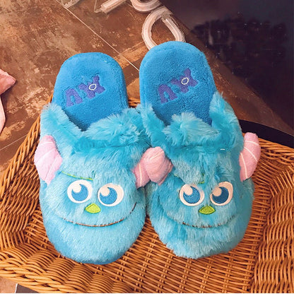 Pantufa de Anime Universidade Monstros Disney Monstros SA Mike Wazowski Sullivan Quente de Inverno Antiderrapante Desenho Animado Sapatos Domésticos