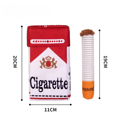 Brinquedo de Pelúcia em Formato de Cigarro para Cães, Recheado, com Mordedor para Filhotes, Engraçado e Interativo, com Apito para Cachorro