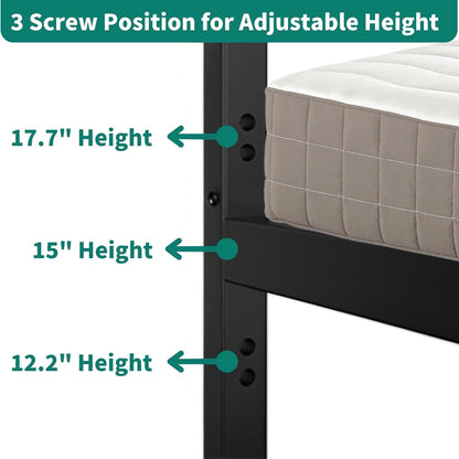 Cama-Sofá com Bicama, Cama de Solteiro com Altura Ajustável e Bicama Retrátil, Sofá-Cama com Suporte de Estrado de Aço para Sala de Estar