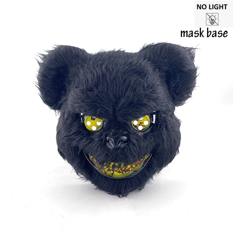Novelty LED Bloody Furry Bunny Rabbit Bear Mask Realistic Scary Horror Killer Adult Masquerade Cosplay Costume Accessory