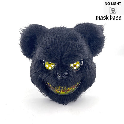 Novelty LED Bloody Furry Bunny Rabbit Bear Mask Realistic Scary Horror Killer Adult Masquerade Cosplay Costume Accessory