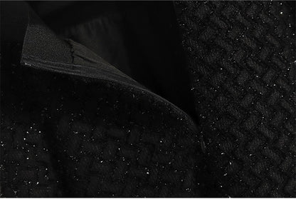 plus Size Women's High Waist A-Line Long Skirt Casual Versatile Glitter Wool Blend f Body Skirt for Full Figured Ladies