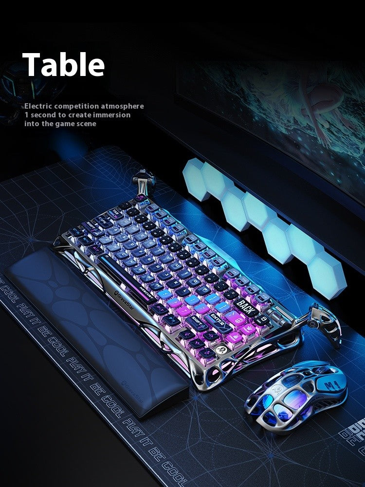 Teclado Mecânico Gravastar K1 Sem Fio Bluetooth em Liga de Alumínio Tri-Modo RGB Acessórios de PC para Jogos E-sports