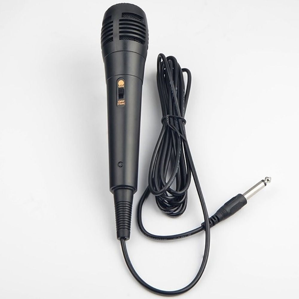 Microfone Dinâmico Profissional Com Fio Vocal para Gravação Karaokê Tubo de Voz 6.35mm /3.5mm