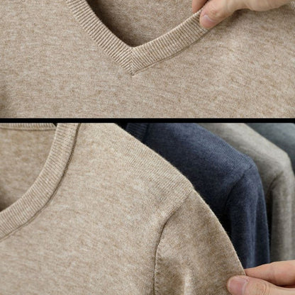 Men's Long Sleeve Knit Pullover Sweater Autumn Winter Soft Thermal Warm Classic Sweater Lightweight Black Light Gray Sweater