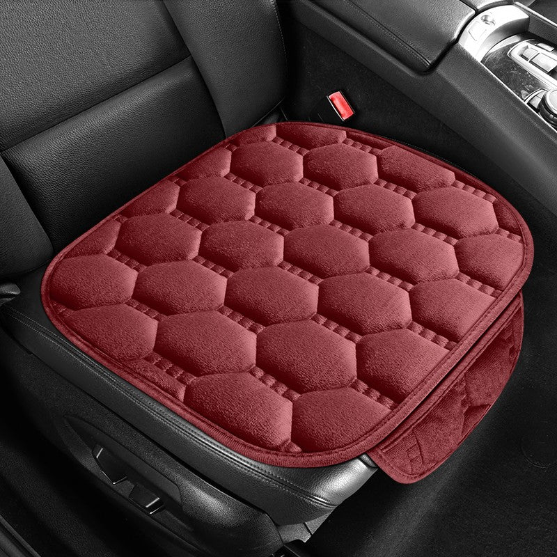 Car seat cushion three piece set, single seat, single piece, winter plush backrest, no binding, anti slip, cold resistant pad