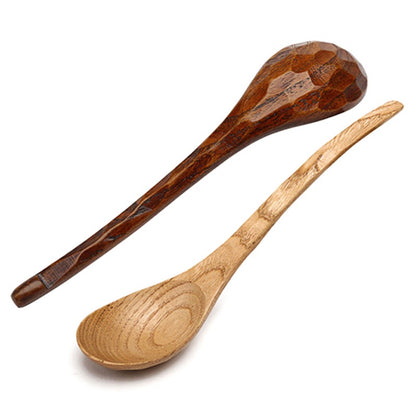 2 Colheres De Madeira Cabo Longo Ramen Sopa Colher Grande Estilo Japonês Crianças Arroz Sobremesa Cereal Colher De Jantar Madeira Utensílios De Cozinha