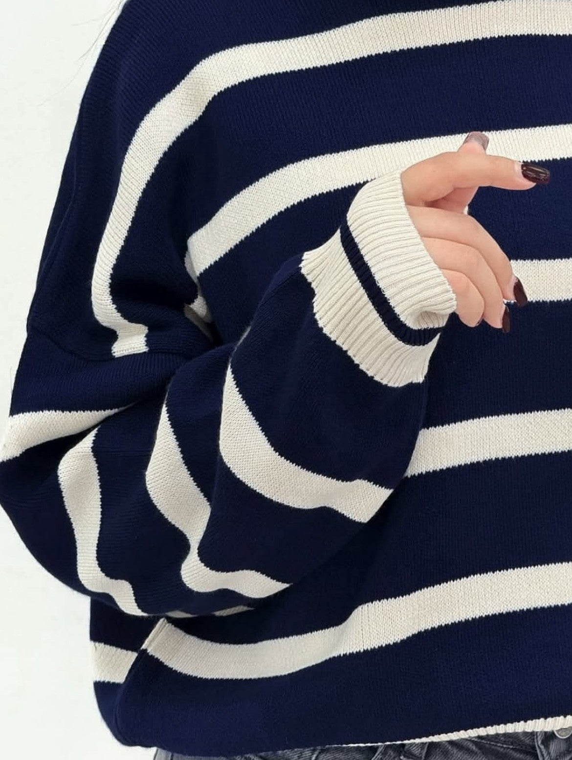 High Street Fashion Clothing New Style Fashion Striped Casual Long Sleeve Sweater Men Harajuku Y2K Warm Embroidered Long Sleeve