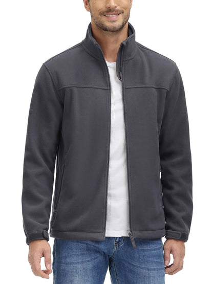 TACVASEN Winter Windproof Fleece Jackets Full Zip Mens Winter Jacket Multi-Pockets Work Coats Hiking Windbreaker Climbing Parka
