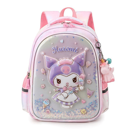 Mochila escolar de unicórnio para estudantes do ensino fundamental, mochila fofa e leve para crianças do 1º ao 5º ano, mochila de grande capacidade