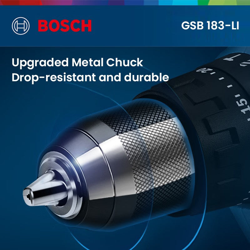 Bosch GSB 183 Parafusadeira Furadeira de Impacto a Bateria Sem Escovas 56Nm Torque Ferramentas Elétricas Multiuso para Madeira Pedra Metal