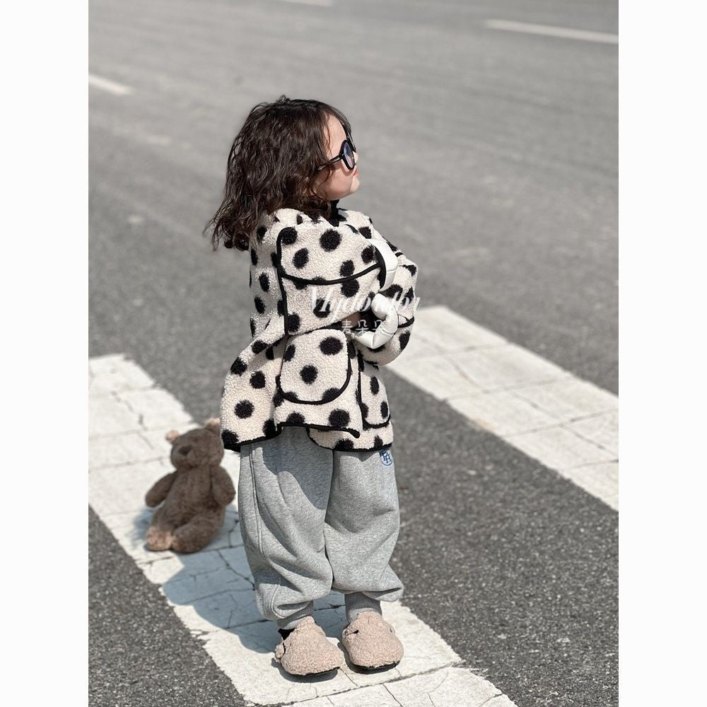 Children's Fleece Elastic Clogs Baby Boys Girls Plush Slipper Toddler Prewalker Footwear Winter Warm Soft Sole Shoes