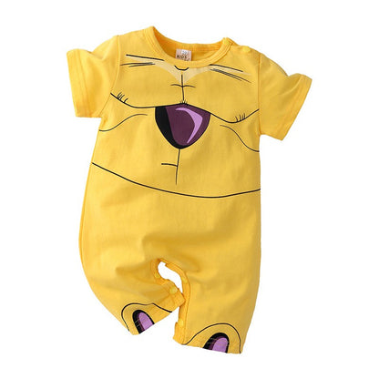 0-2 Years Old Children's Cartoon One-piece Baby Role Play Short-sleeved Romper Kids Cotton Clothes Baby Girl and Boy Clothes