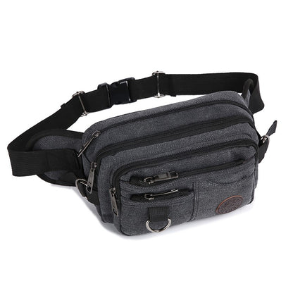 Men's waist bag, travel bag with adjustable shoulder straps, ideal for outdoor hiking and camping