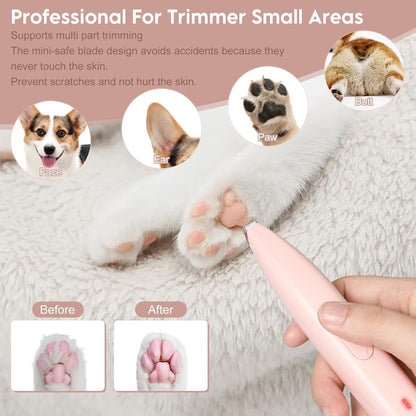 Máquina de tosar elétrica para animais de estimação, recarregável, de longa duração, baixo ruído, universal para cães e gatos, ferramenta de reparo de pelos de patas