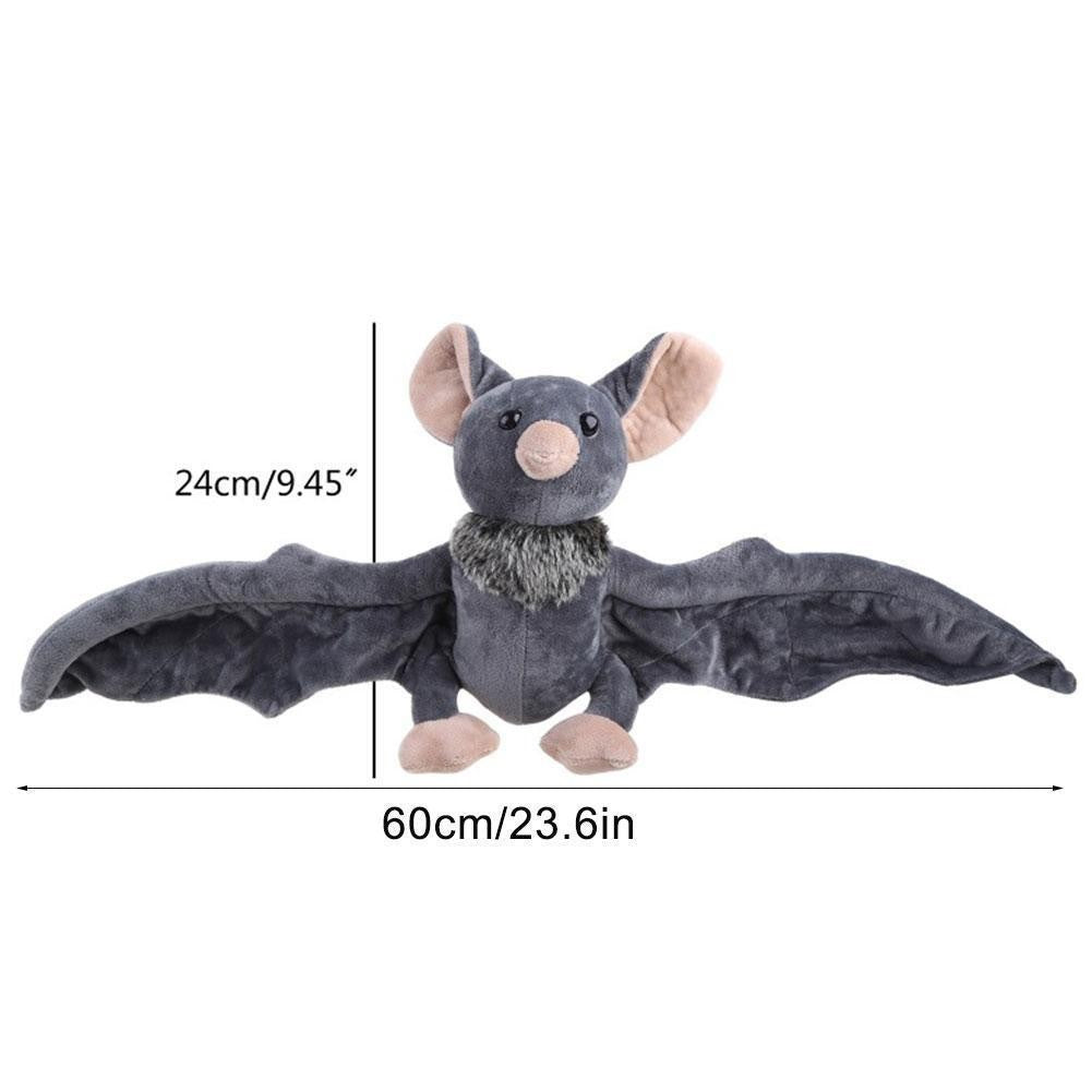 25cm Lovely Grey Bat Plush Stuffed Bat Doll Plush Throw Pillow For Boys and Girls Christmas Halloween Decoration Holiday Gifts