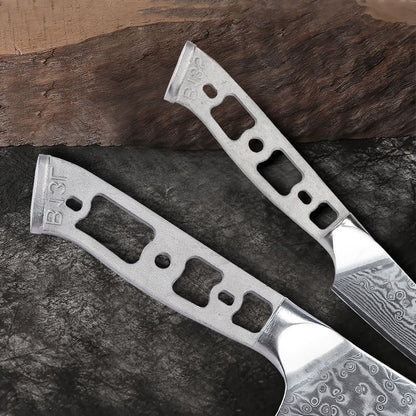 Lâmina Bruta para Facas de Cozinha TURWHO DIY, Aço Damasco 67 Camadas VG10, Faca Japonesa de Chef Santoku Kiritsuke para Fatiar e de Uso Geral