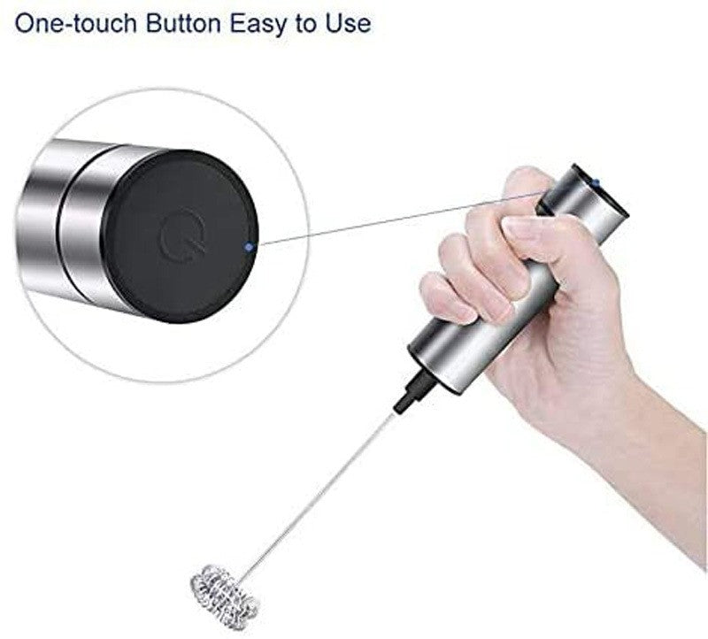 Stainless Steel Electric Milk Frother Kitchen Drink Foamer Mixer Stirrer Coffee Cappuccino Creamer Whisk Frothy Blend Egg Beater