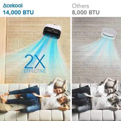 Ar Condicionado Portátil 14000 BTUs Refrigera até 70 m² Unidade AC 3 em 1 Desumidificador Ventilador Controle Remoto Timer 24h para Casa