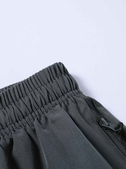 7 pairs of men's casual sports shorts - wrinkle-resistant polyester blend, loose fit with adjustable drawstring waistband and si