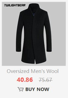 Winter Men's Jacket Oversized Wool Overcoat Solid Warm Pea Coats Thicken Casual Woolen Coat Men Clothing Parka A3F1303